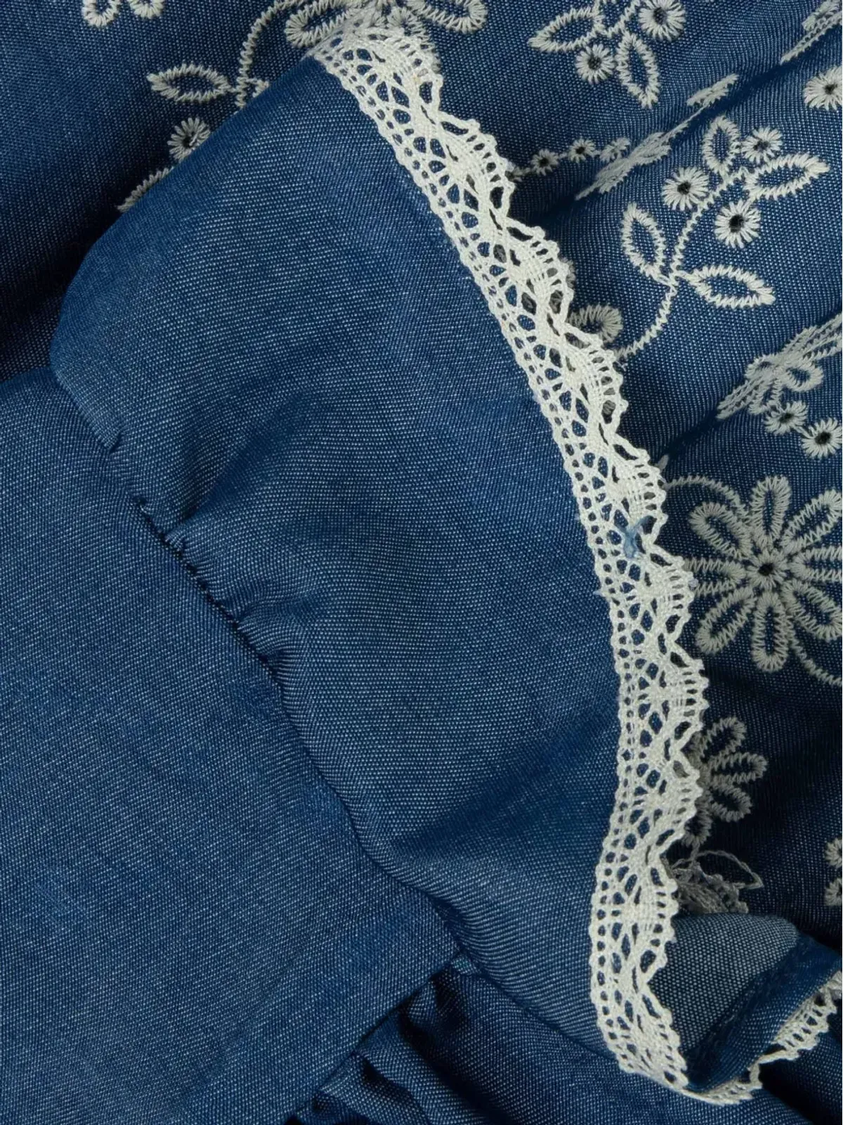 Lapin House 花柄刺繍ドレス（ブルー） - 画像3