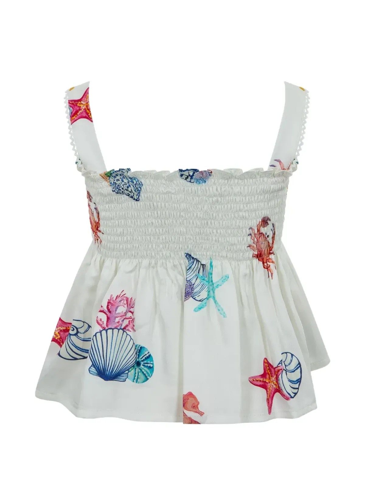 Lapin House シーライフ柄 シャーリング入り トラウザー セット - White - 画像5