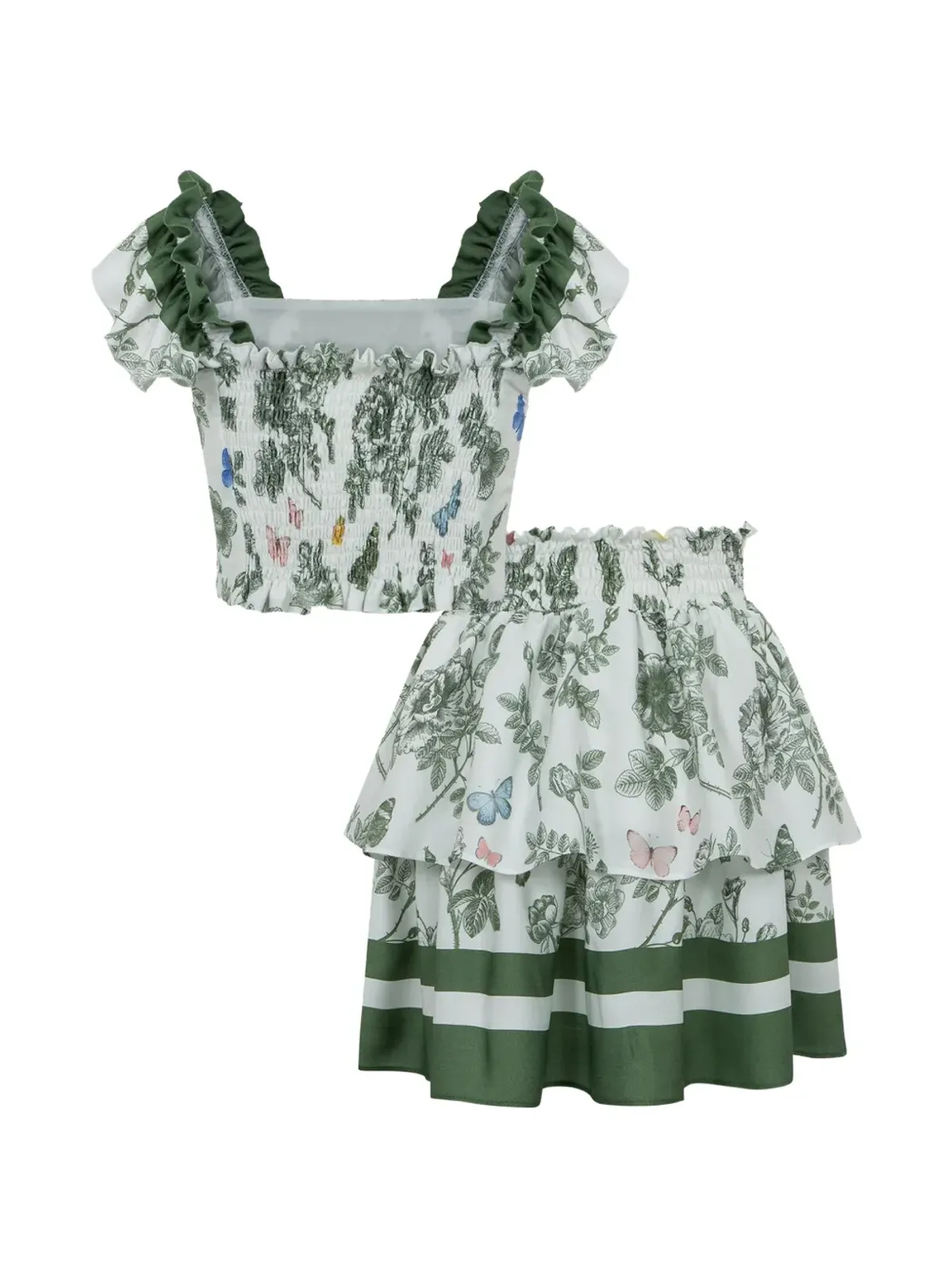 Lapin House ラパンハウス フリル花柄スカートセット - 画像2