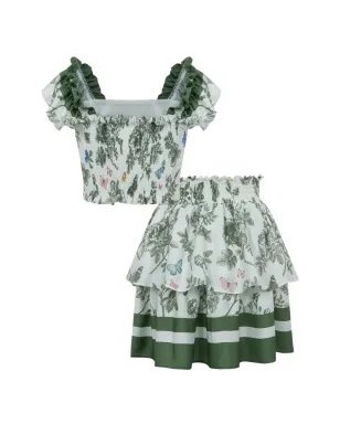 Lapin House ラパンハウス フリル花柄スカートセット - サムネイル2