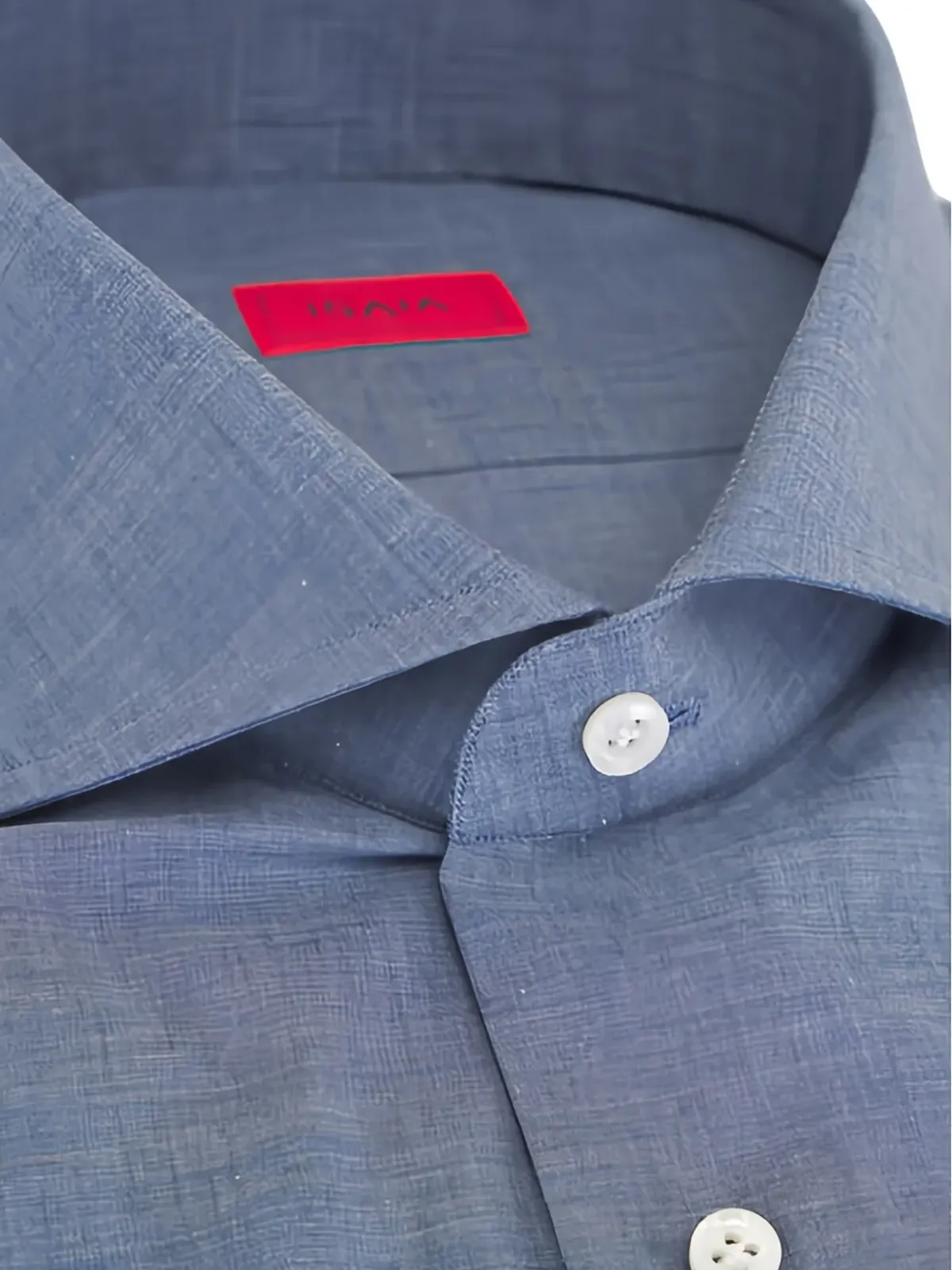 Isaia ボタン留めストックシャツ - ブルー - 画像2
