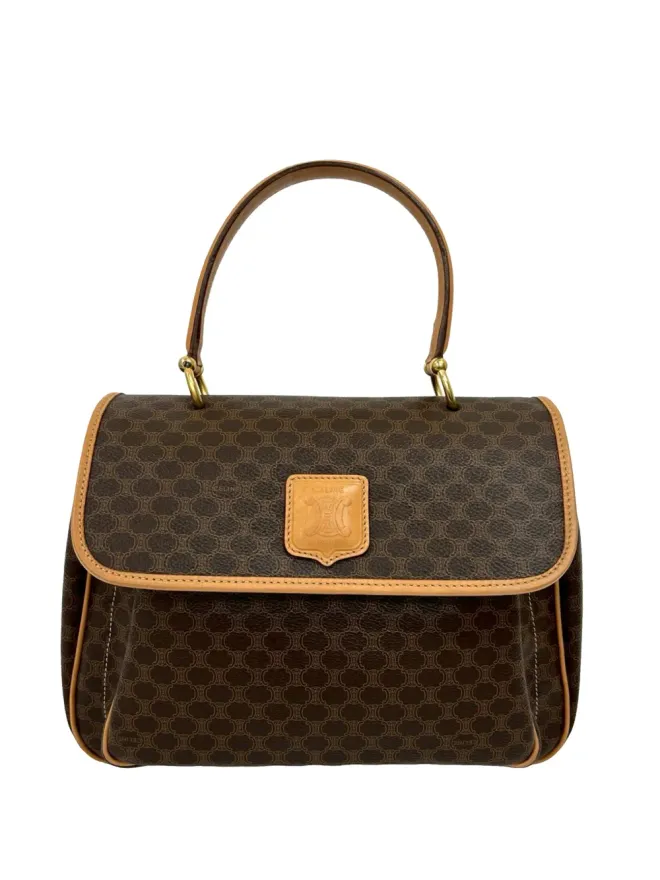 Celine Pre-Owned Celine ビンテージ 2014 Macadam コーテッドキャンバス トップハンドルバッグ - Brownの商品画像