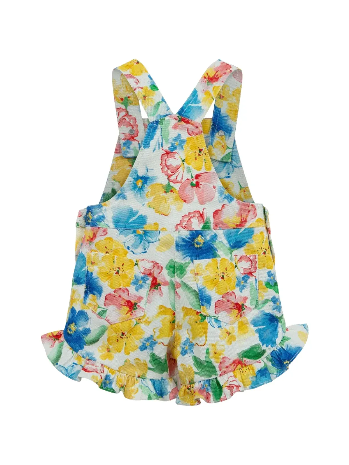 Lapin House 花柄プリントのフリルディテールロンパース - 画像2