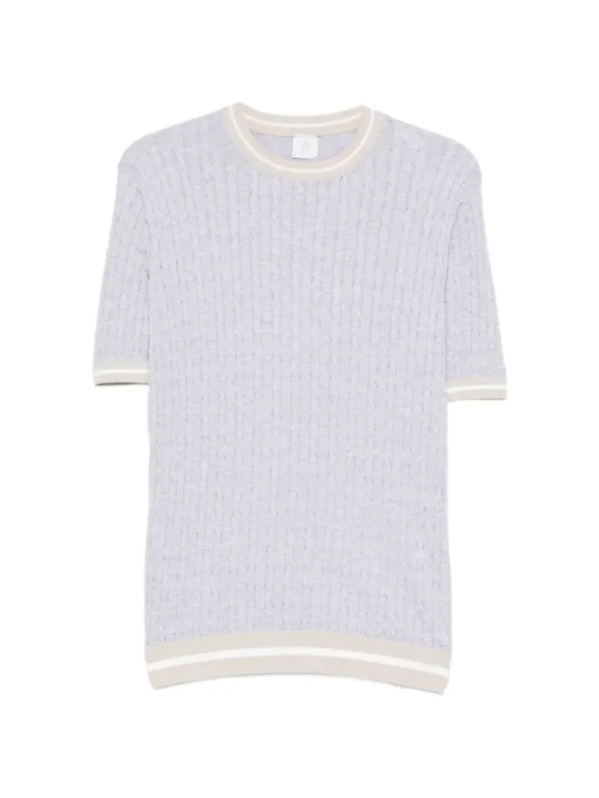 Eleventy Eleventy ラウンドネックリブ編みTシャツの商品画像