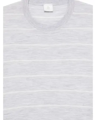 Eleventy ストライプ入り ラウンドネック Tシャツ - グレー - サムネイル3