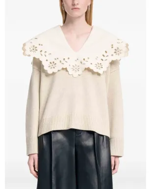 Altuzarra ブロderie anglaise Vネック セーター - サムネイル3