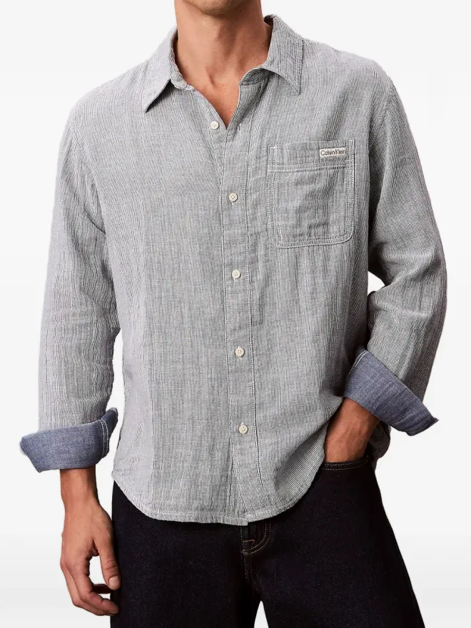Calvin Klein Calvin Klein ストライプシャツ ブルーの商品画像