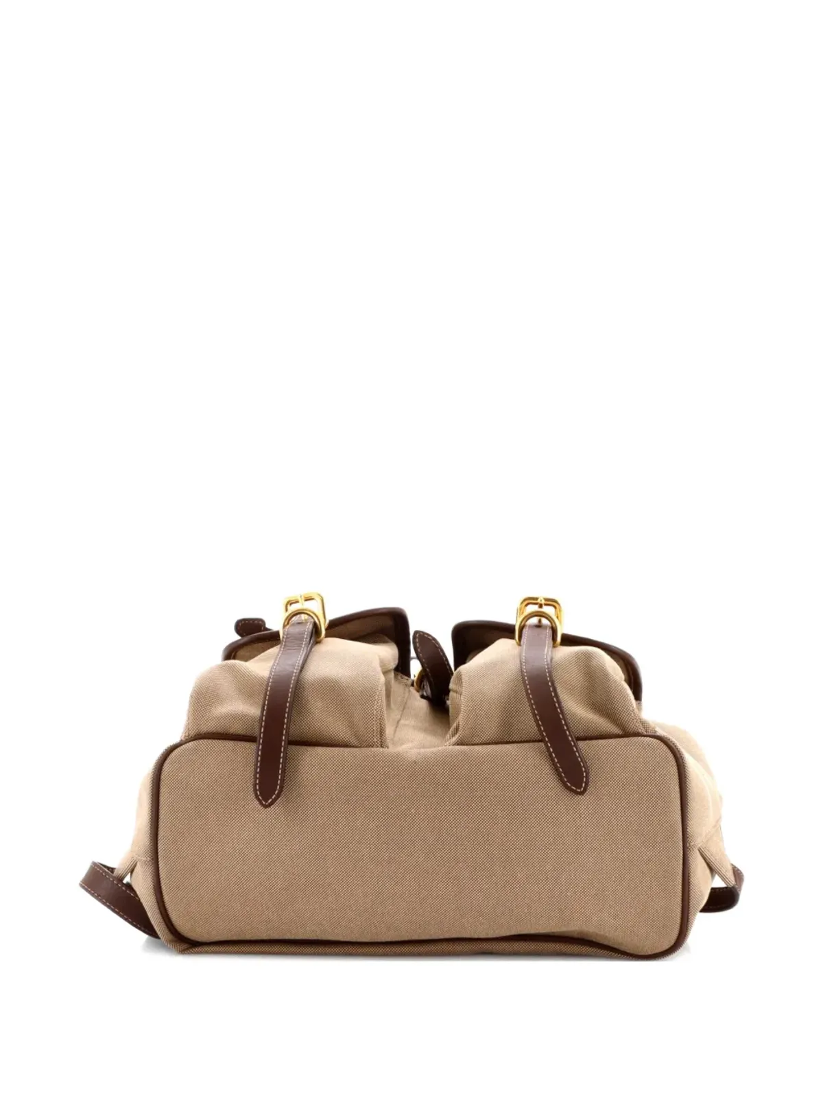 Prada Pre-Owned ロゴキャンバスバックパック ブラウン - 画像4
