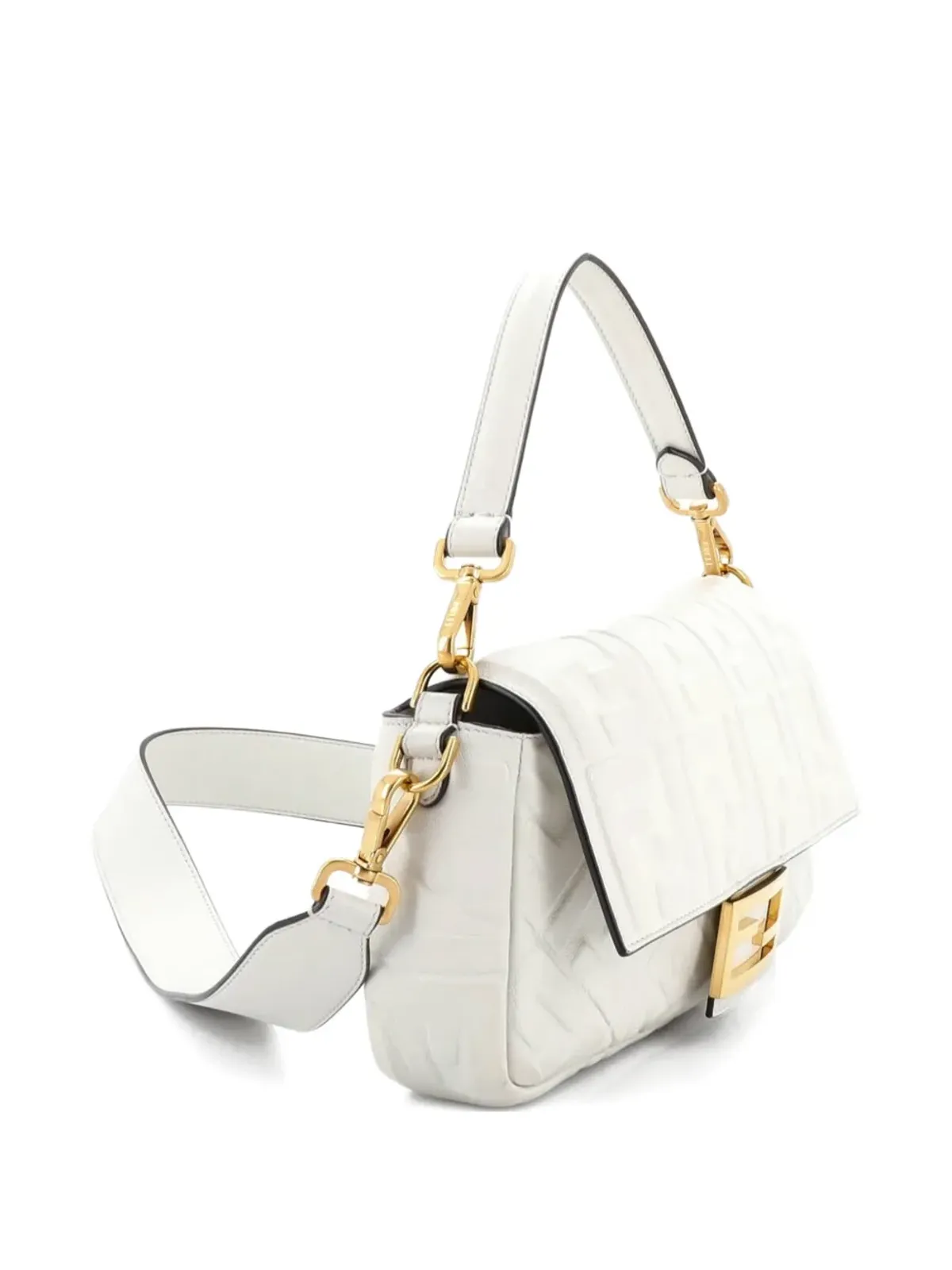 Fendi Pre-Owned ズッカエンボスレザー ミディアム クロスボディ バッグ - 画像3