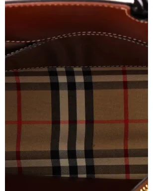 Burberry Pre-Owned ツーハンドル トート バッグ レザーとヴィンテージチェック キャンバス - サムネイル4
