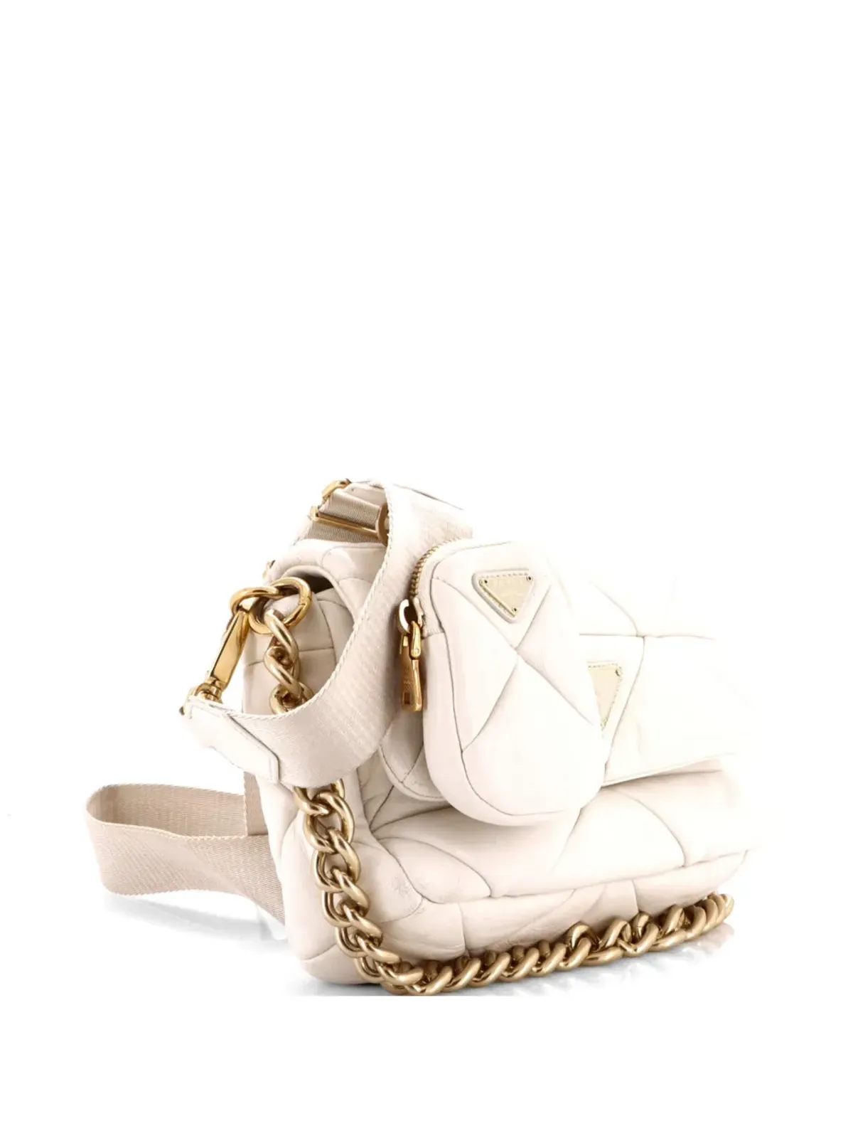 Prada Pre-Owned システムフラップ キルト ナパレザー 小型ショルダーバッグ - White - 画像3