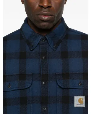 Carhartt WIP チェック柄フラップポケットシャツ ブルー - サムネイル5