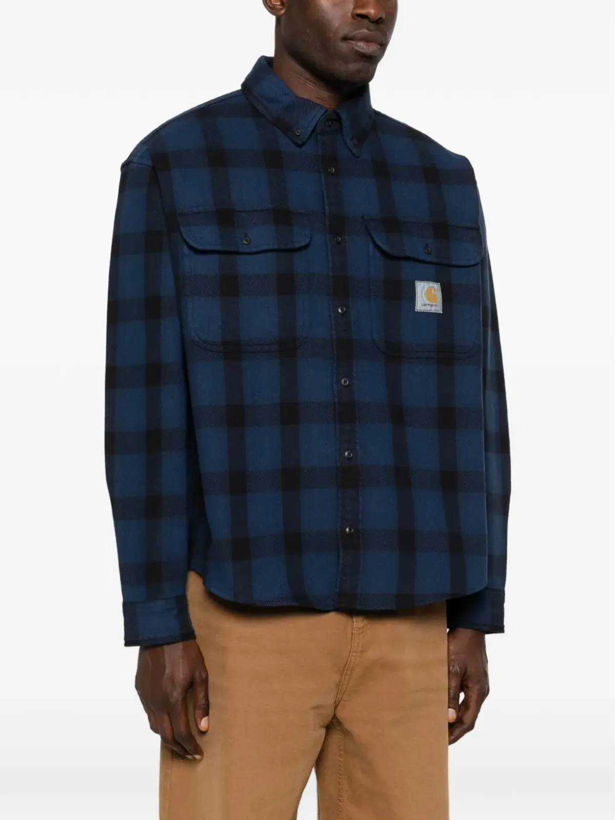 Carhartt WIP チェック柄フラップポケットシャツ ブルー - 画像3