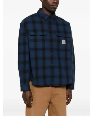 Carhartt WIP チェック柄フラップポケットシャツ ブルー - サムネイル3
