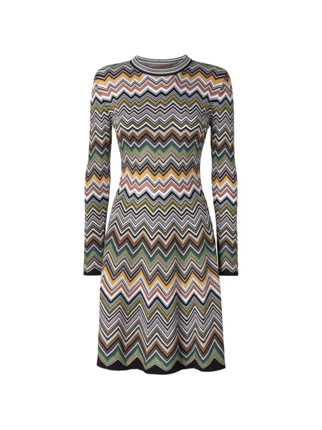 Missoni Missoni ジグザグ柄 ロングスリーブ ミニドレスの商品画像