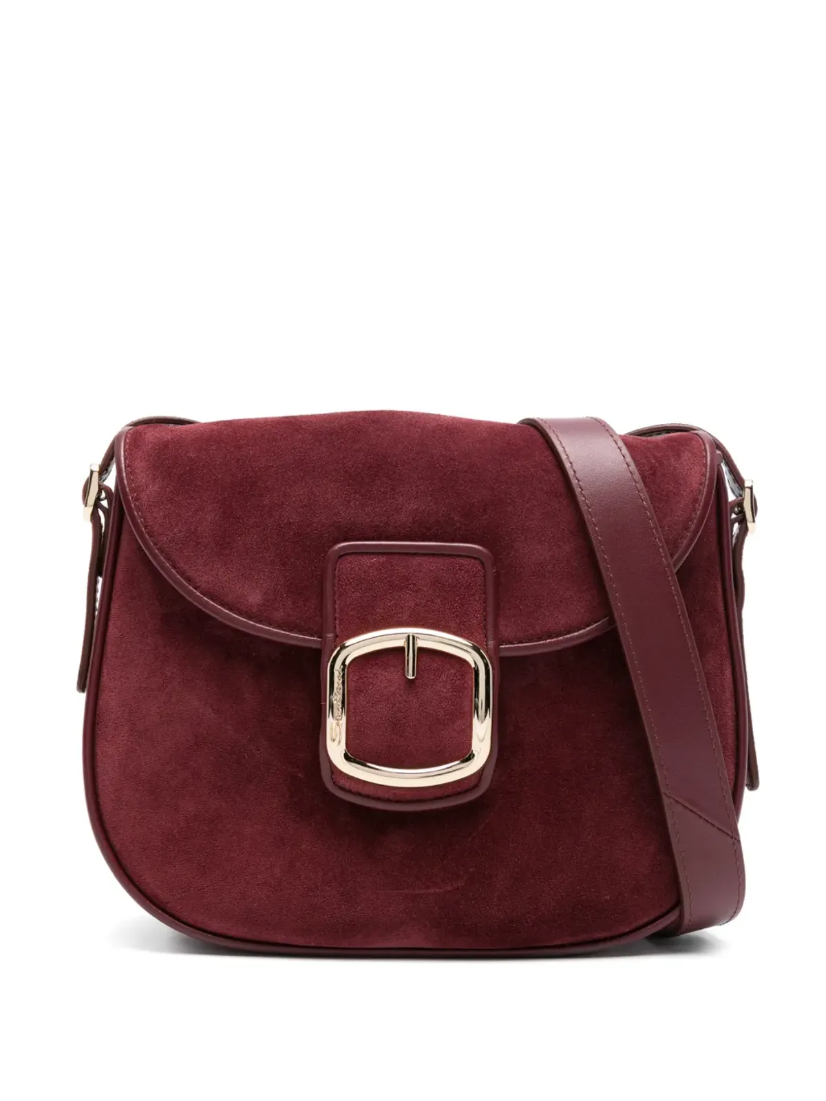 Santoni バックル付きカーフスエード ショルダーバッグ - 画像1