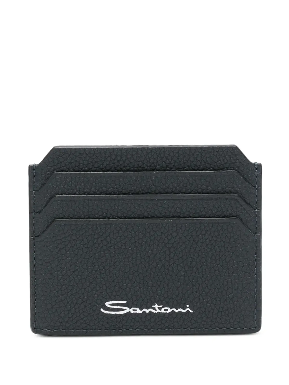 Santoni レザー カードホルダー ブルー - 画像1