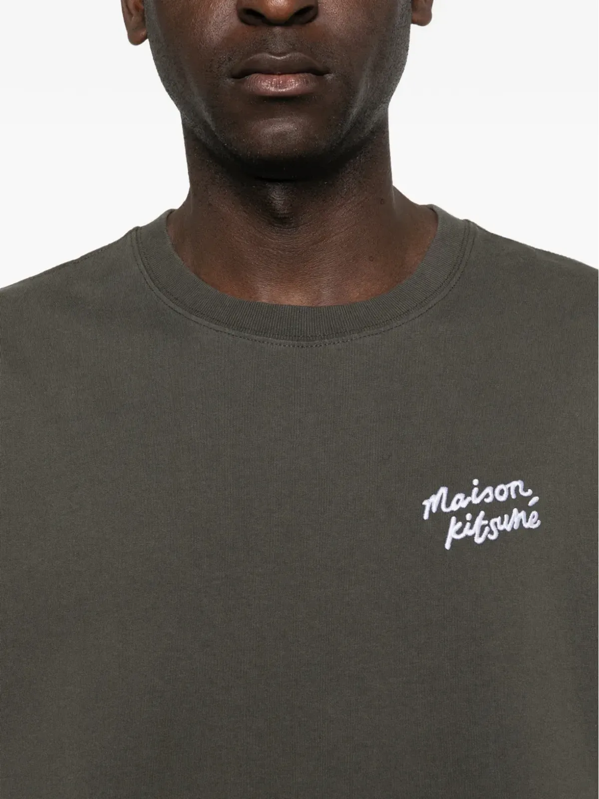 Maison Kitsuné crewneck logo T-shirt - Grey - 画像5