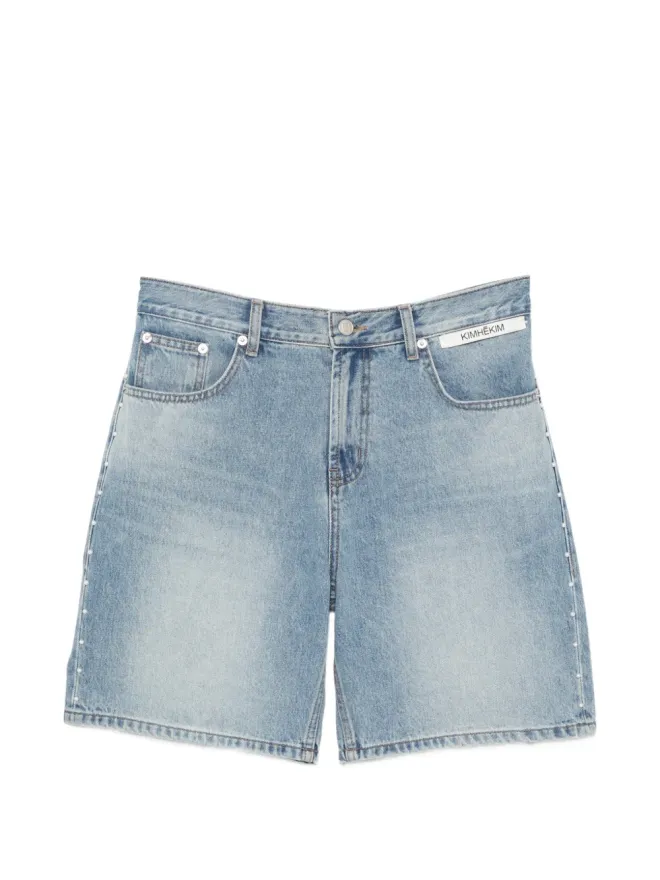 KIMHĒKIM Kimhekim フェイクパール付きデニムショーツの商品画像