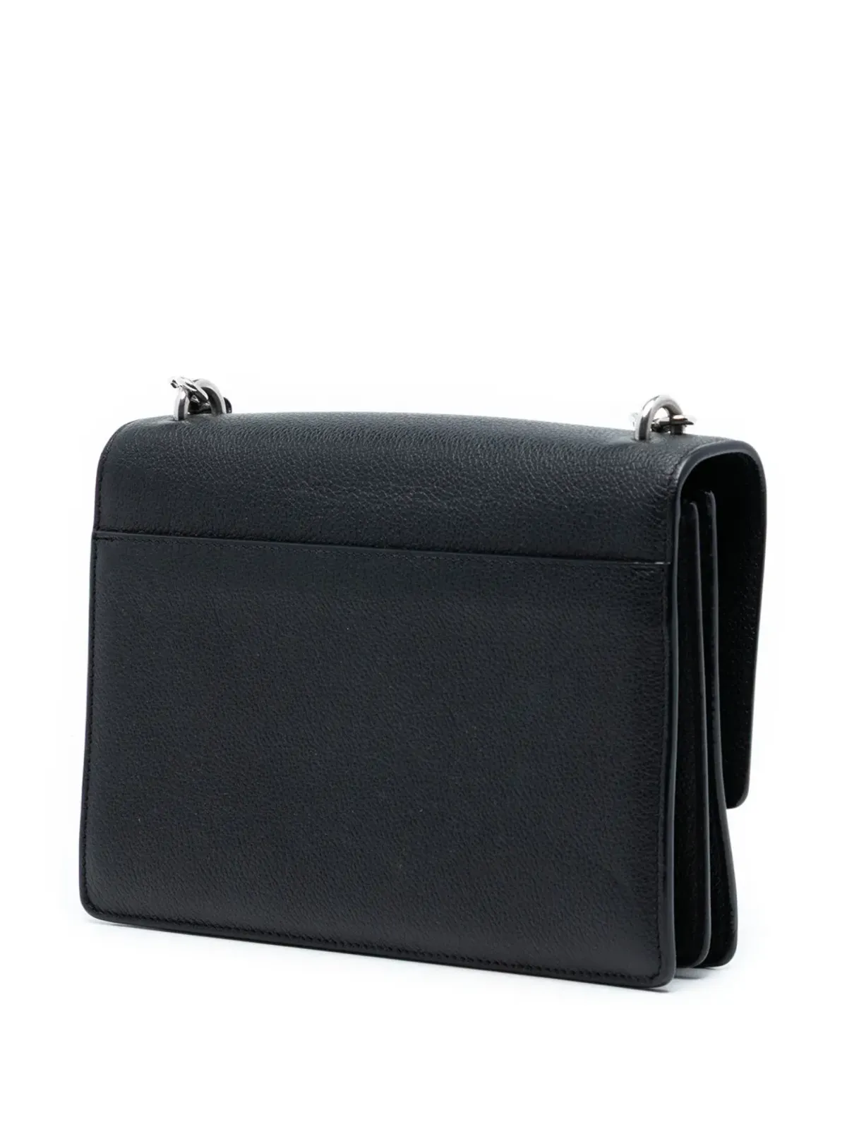 Saint Laurent Pre-Owned 2016年製 中目カーフスキン モノグラム サンセット クロスボディバッグ - ブラック - 画像3