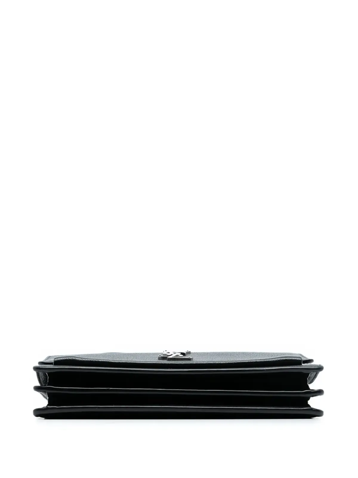 Saint Laurent Pre-Owned 2016年製 中目カーフスキン モノグラム サンセット クロスボディバッグ - ブラック - 画像4