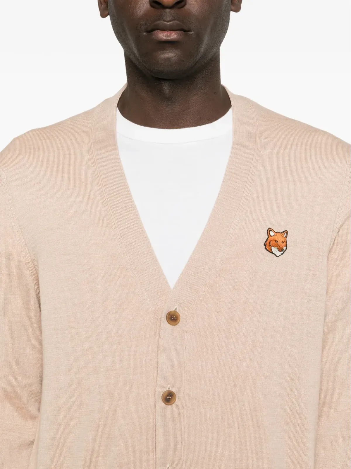Maison Kitsuné フォックスモチーフ ポケットカーディガン - Neutrals - 画像5