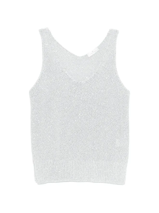PANICALE PANICALE Vネックニットベスト（シルバー）の商品画像