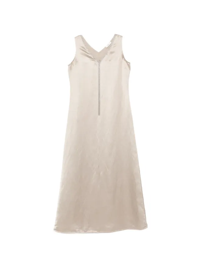 PANICALE PANICALE Vネックエンベリッシュド ミディドレス - ゴールドの商品画像