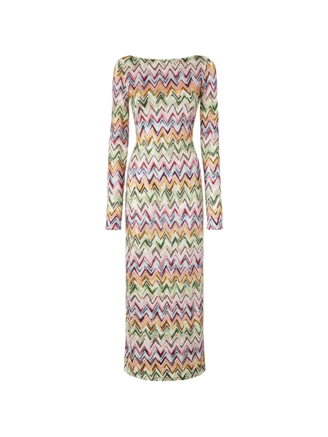 Missoni Missoni ジグザグ柄 ロングスリーブ ビーチドレス - Neutralsの商品画像