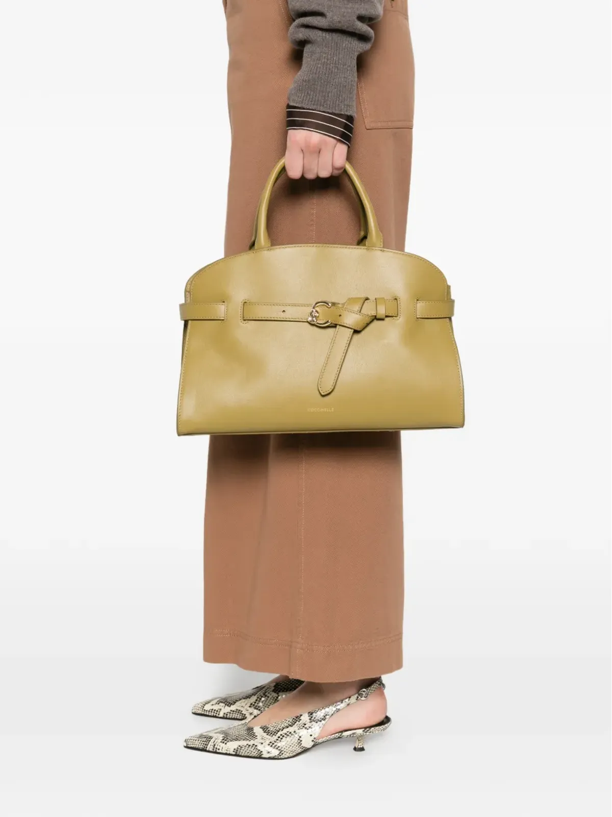 Coccinelle バックル付きレザーサッチェル - 画像2
