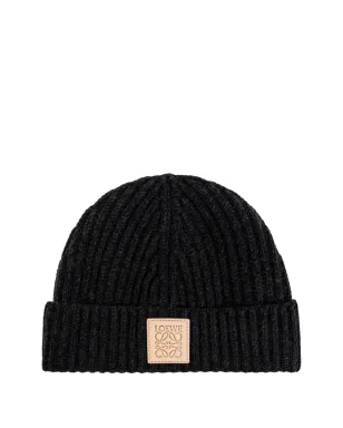 LOEWE リブ編みロゴパッチビーニー帽 - サムネイル1