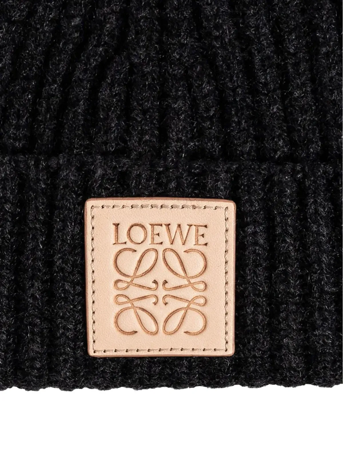 LOEWE リブ編みロゴパッチビーニー帽 - 画像2