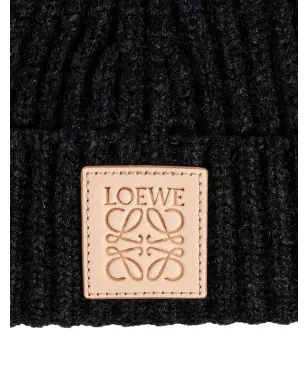 LOEWE リブ編みロゴパッチビーニー帽 - サムネイル2