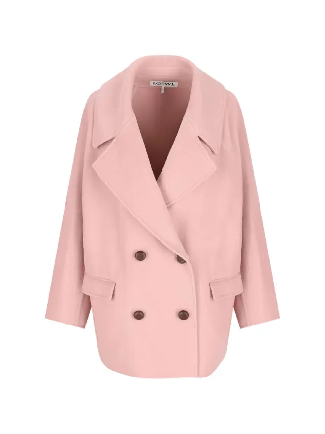 LOEWE LOEWE double-breasted pocket coat - Pinkの商品画像