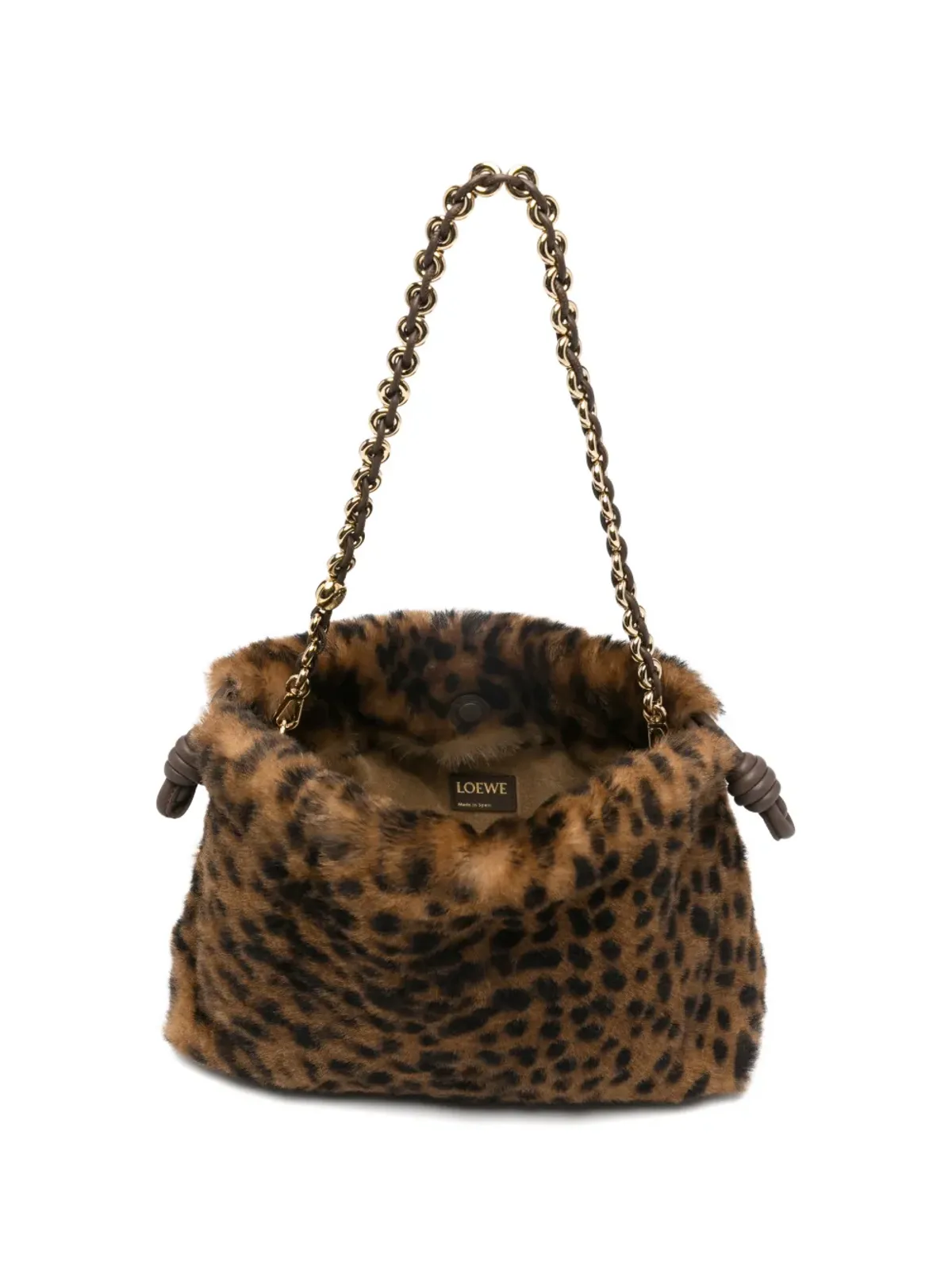 LOEWE 豹柄チェーンクラッチバッグ - 画像5