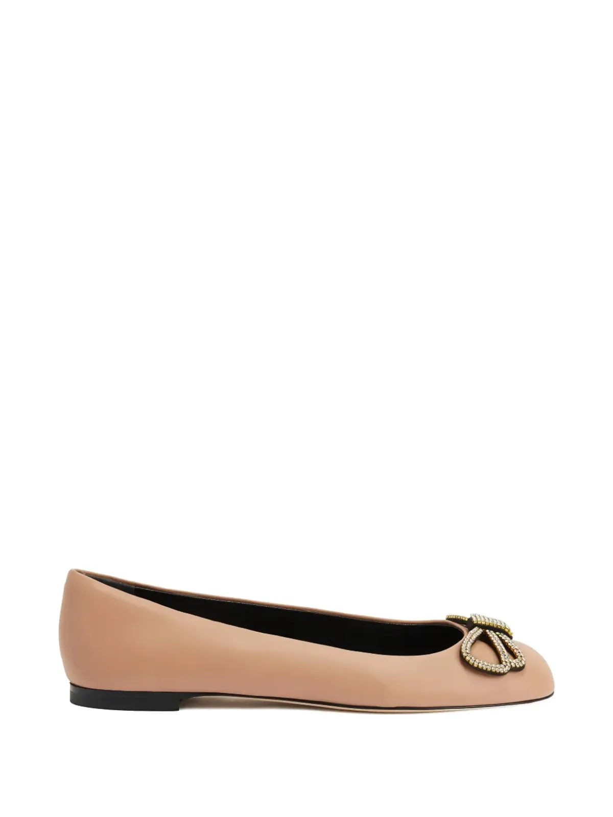 Giuseppe Zanotti ボウ付きバレエフラット - 画像1