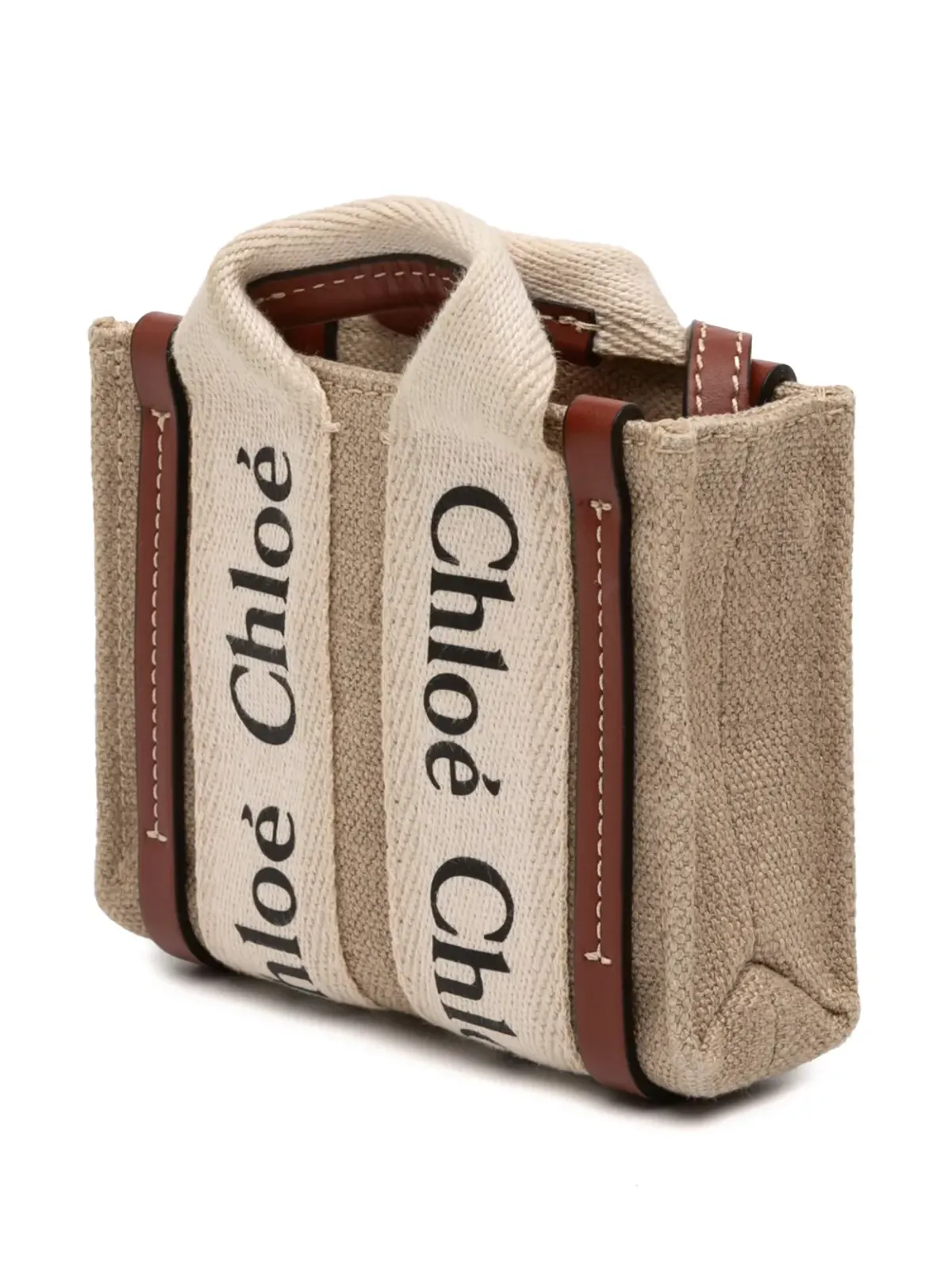 Chloé Pre-Owned 2023 ナノキャンバス ウッディ サッチェル - 画像3