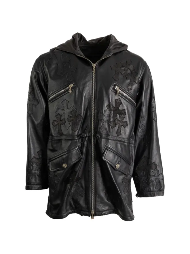 Amal Guessous Amal Guessous クロスモチーフレザーコートの商品画像