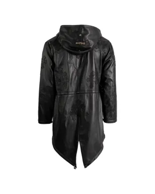 Amal Guessous クロスモチーフレザーコート - サムネイル2