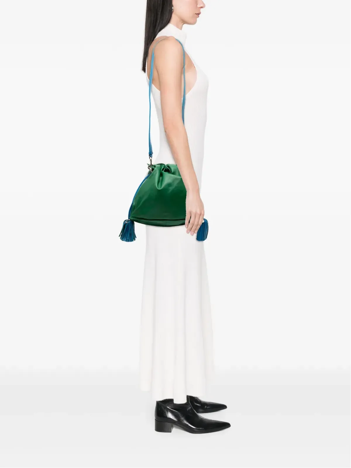 Loewe | バイカラー ナパレザー フラメンコ タッセル クロスボディバッグ - ブルー - 画像2