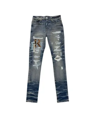 AMIRI レザー ロゴ ジーンズ - サムネイル1