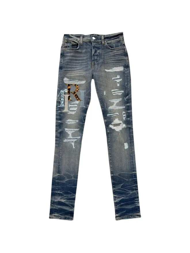 AMIRI AMIRI レザー ロゴ ジーンズの商品画像
