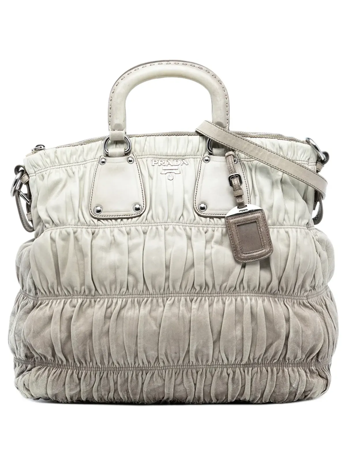 Prada Pre-Owned ビンテージ ナパレザー ガーフレ Ombre サッチェル - グレー - 画像1