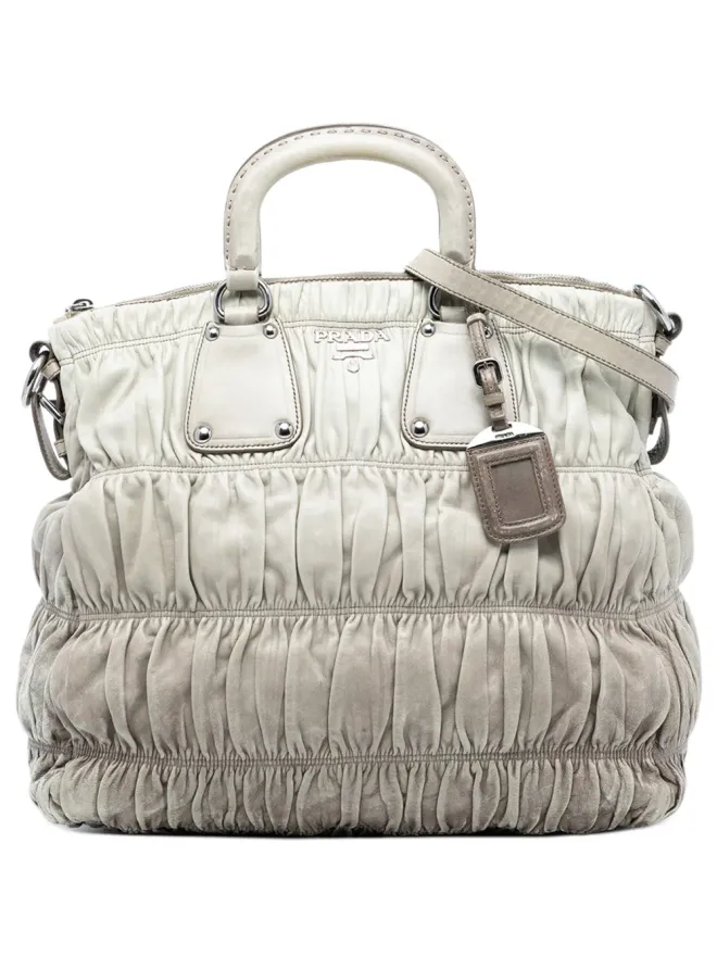 Prada Pre-Owned Prada Pre-Owned ビンテージ ナパレザー ガーフレ Ombre サッチェル - グレーの商品画像