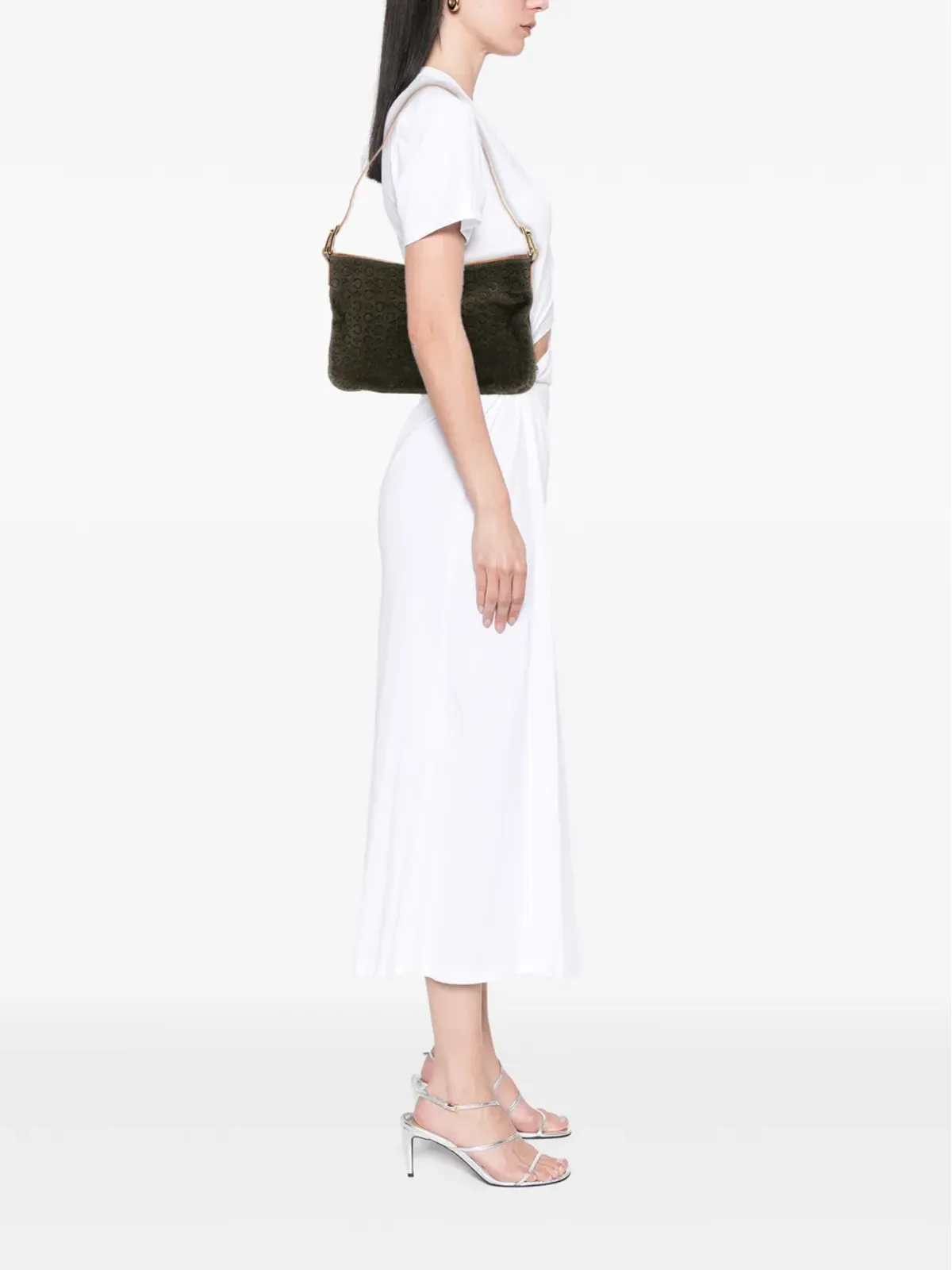 Celine Pre-Owned マカダム スエード ショルダーバッグ ブラウン - 画像2