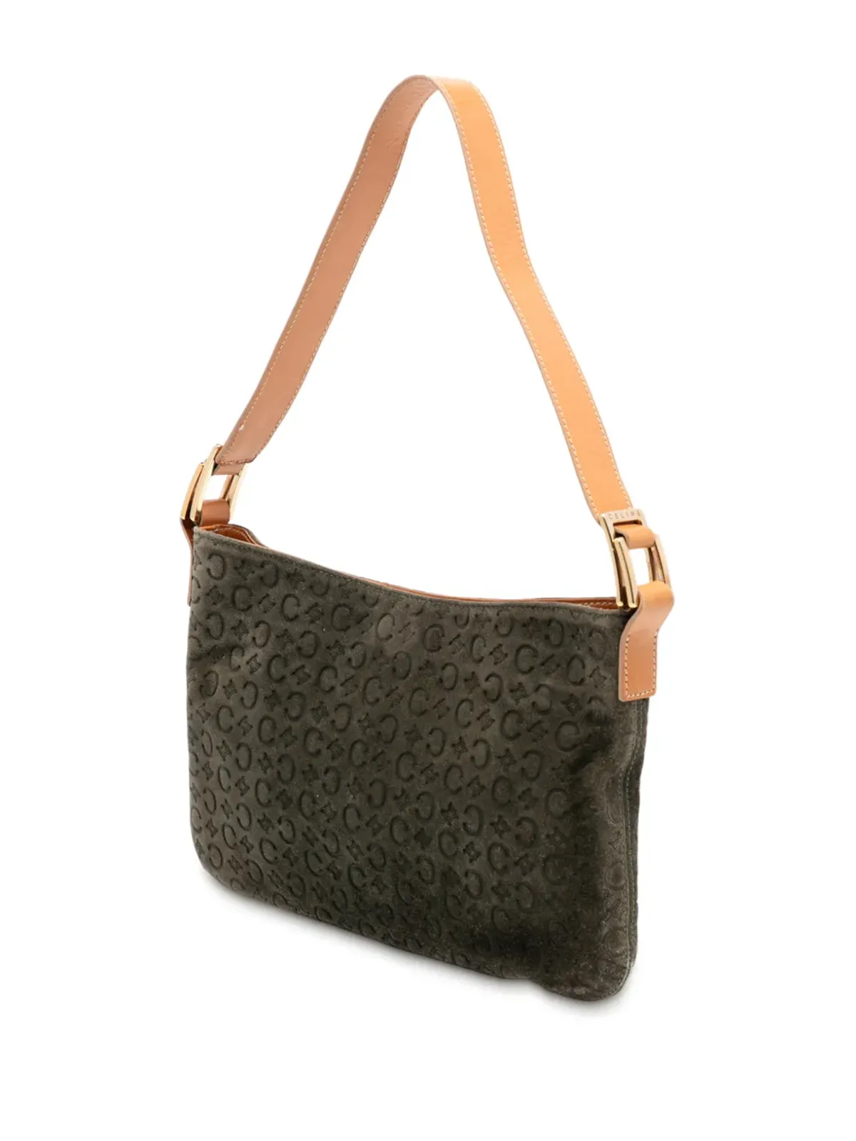 Celine Pre-Owned マカダム スエード ショルダーバッグ ブラウン - 画像3