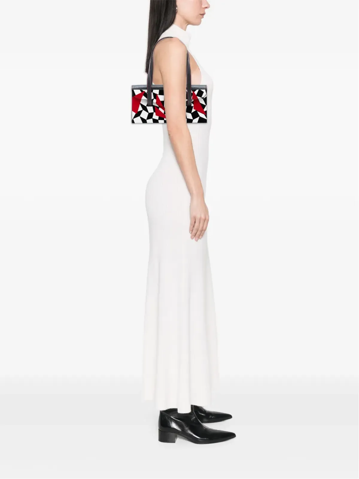 Fendi ビンテージ 2000-2010 ピッグスキン アクリルガラス ジオメトリック ショルダーバッグ - ブラック - 画像2