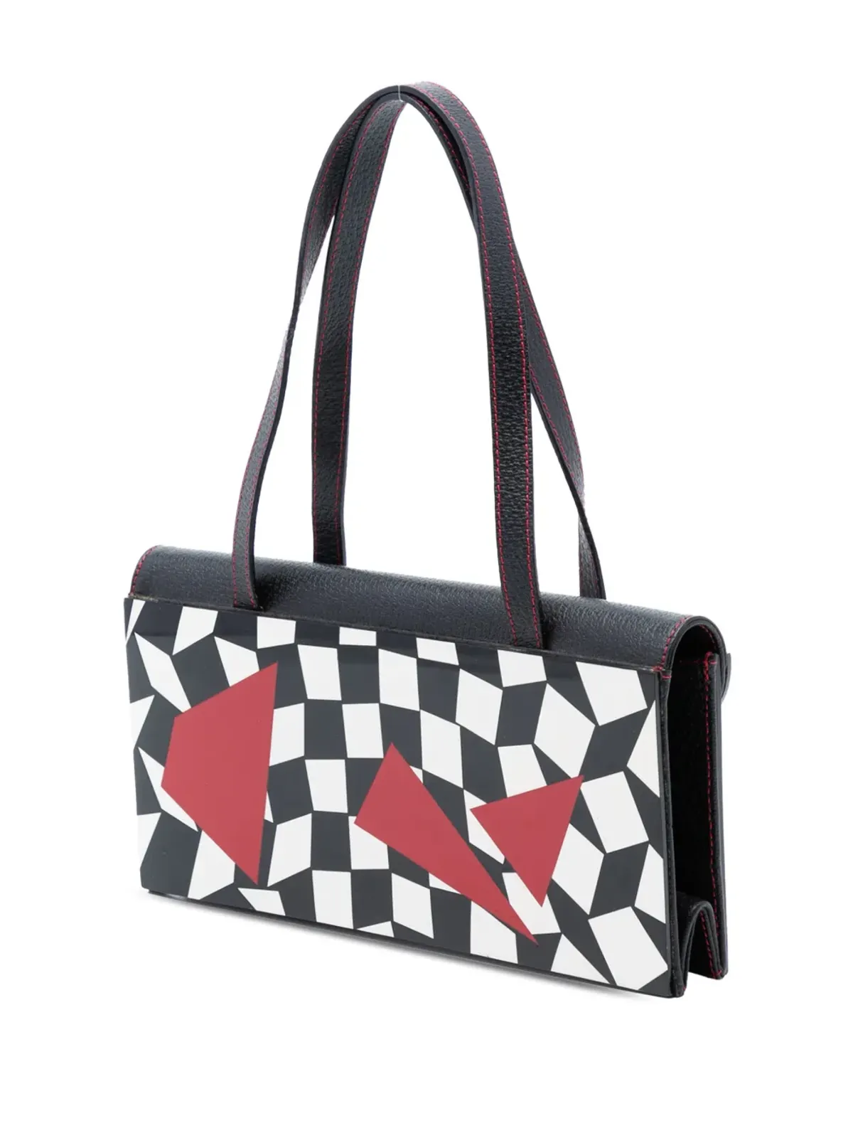 Fendi ビンテージ 2000-2010 ピッグスキン アクリルガラス ジオメトリック ショルダーバッグ - ブラック - 画像3