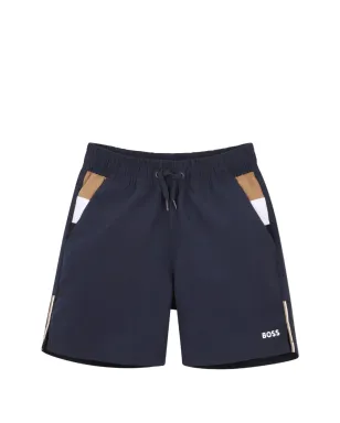 BOSS Kidswear ドローストリングウェスト スイムショーツ - サムネイル1