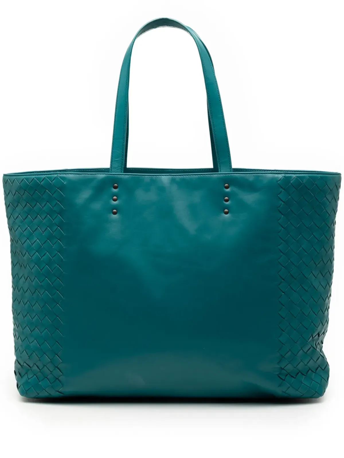 Bottega Veneta Pre-Owned イントレッチアート トリム付き ナッパ トートバッグ ブルー - 画像1